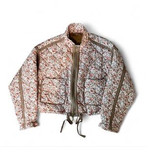 Quilted Floral Bomber Jacket